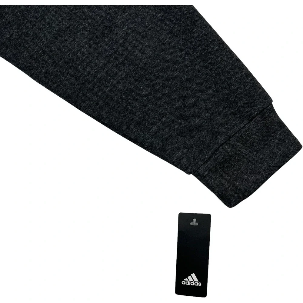 adidas Golf Mens CVC Fleece Pullover Hoodie Size‎ L Gray White Warm Classic Fit